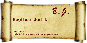 Beythum Judit névjegykártya